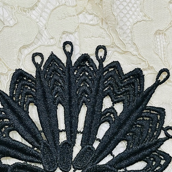 NWT Eliza J Black & White Lace Fit and Flare Midi Dress - Picture 8 of 15